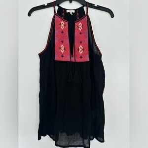 Joie gauzy embroidered tank top